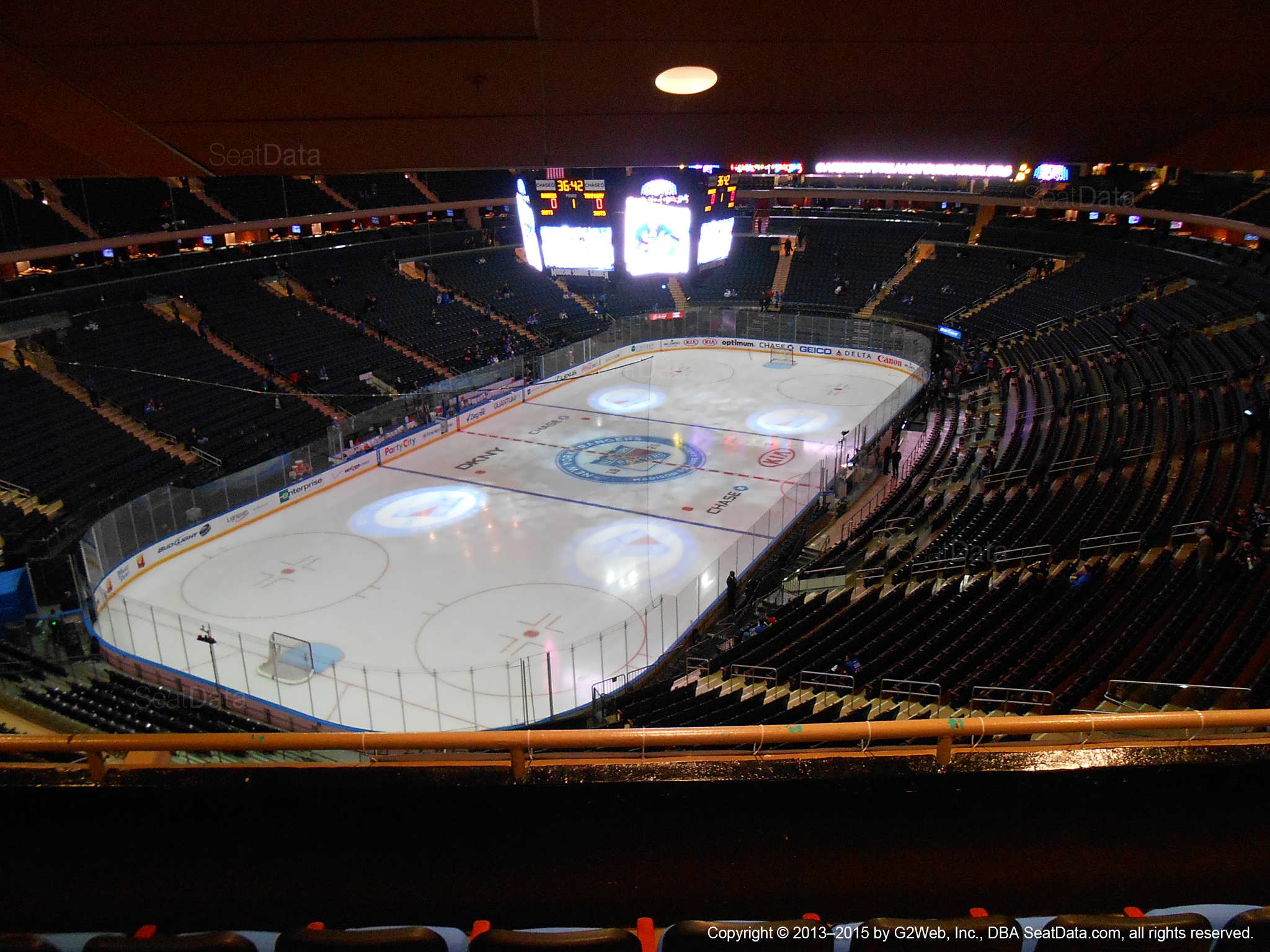 Seat view from section 419 at Madison Square Garden, home of the New York Rangers