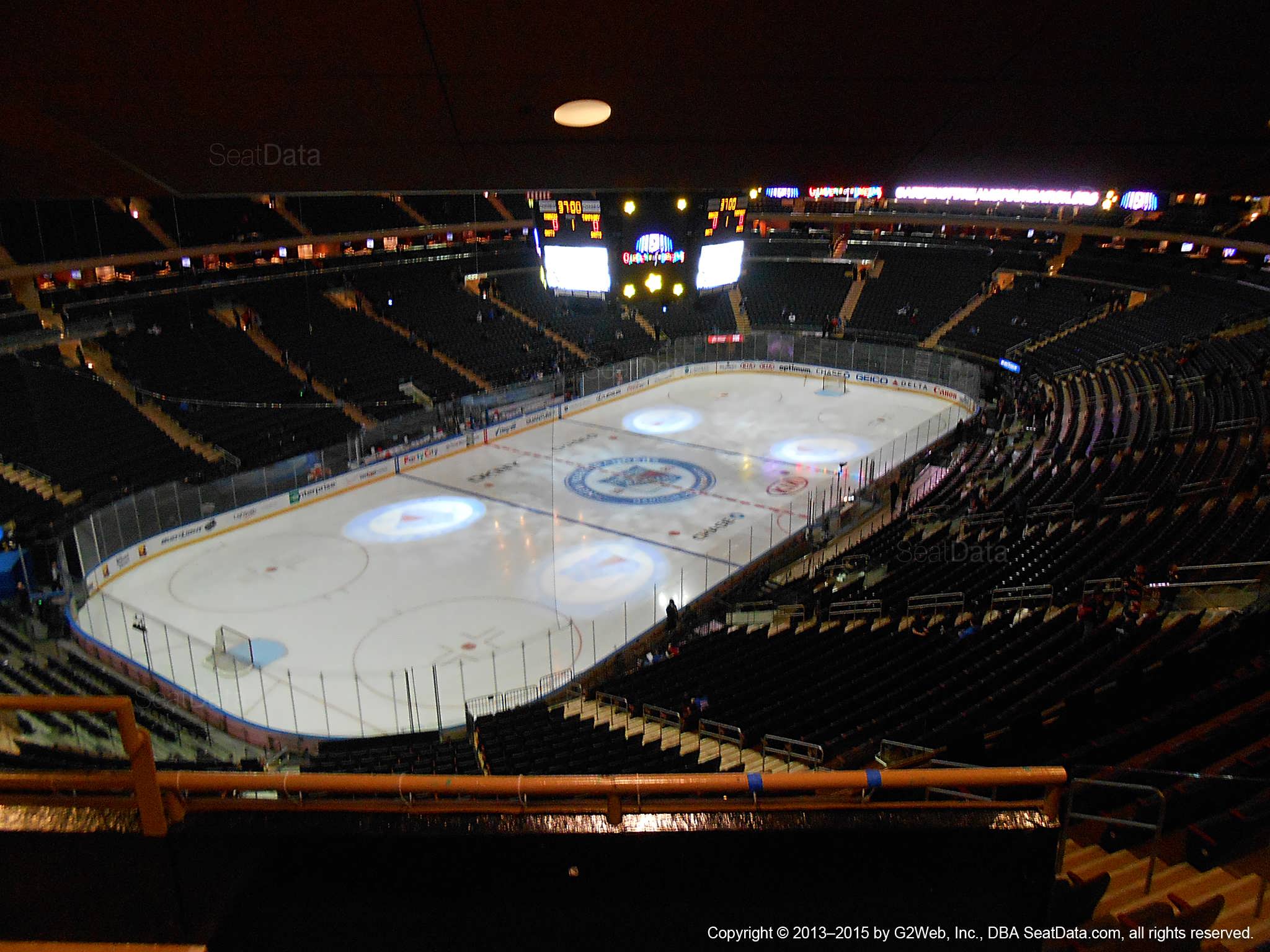 Seat view from section 421 at Madison Square Garden, home of the New York Rangers