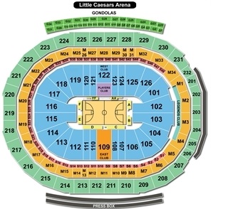 Little Caesars Arena Seating Chart, Detroit Pistons Basketball.
