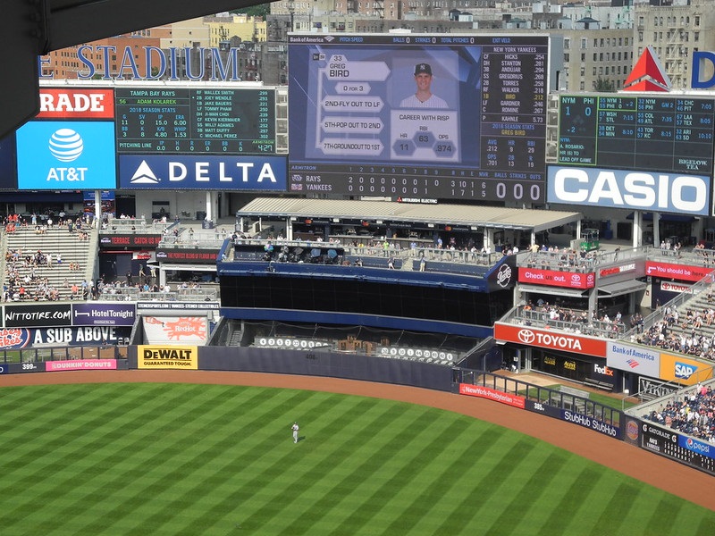 Photo of the center field area at Yankee Stadium. Home of the New York Yankees.