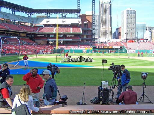 Seat view from section 1 at Busch Stadium, home of the St. Louis Cardinals