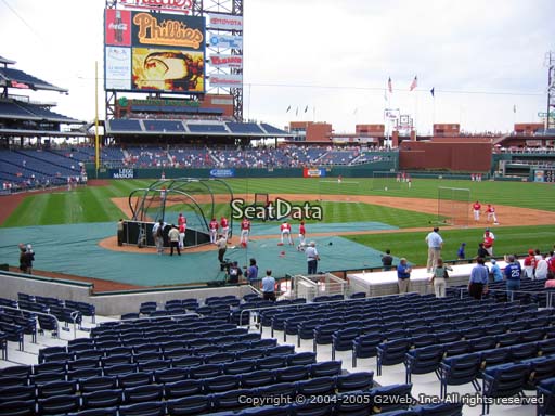 Seat view from section F at Citizens Bank Park, home of the Philadelphia Phillies