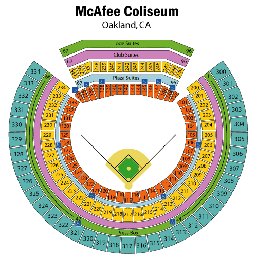 Oakland Coliseum Seating Chart, Views and Reviews Oakland Athletics