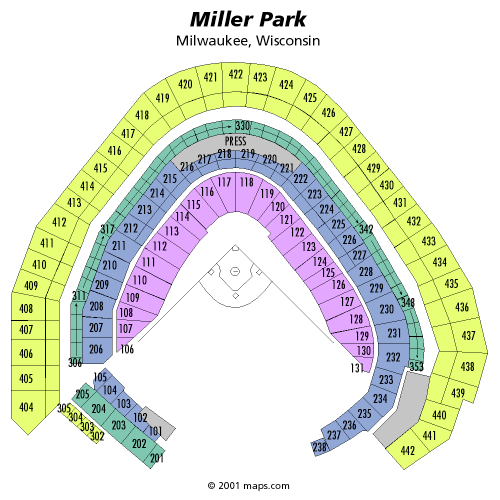 Miller Park Seating Chart, Views and Reviews Milwaukee Brewers