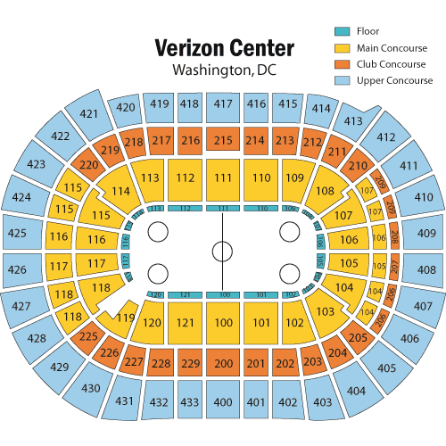 Breakdown Of The Capital One Arena Seating Chart Washington Capitals