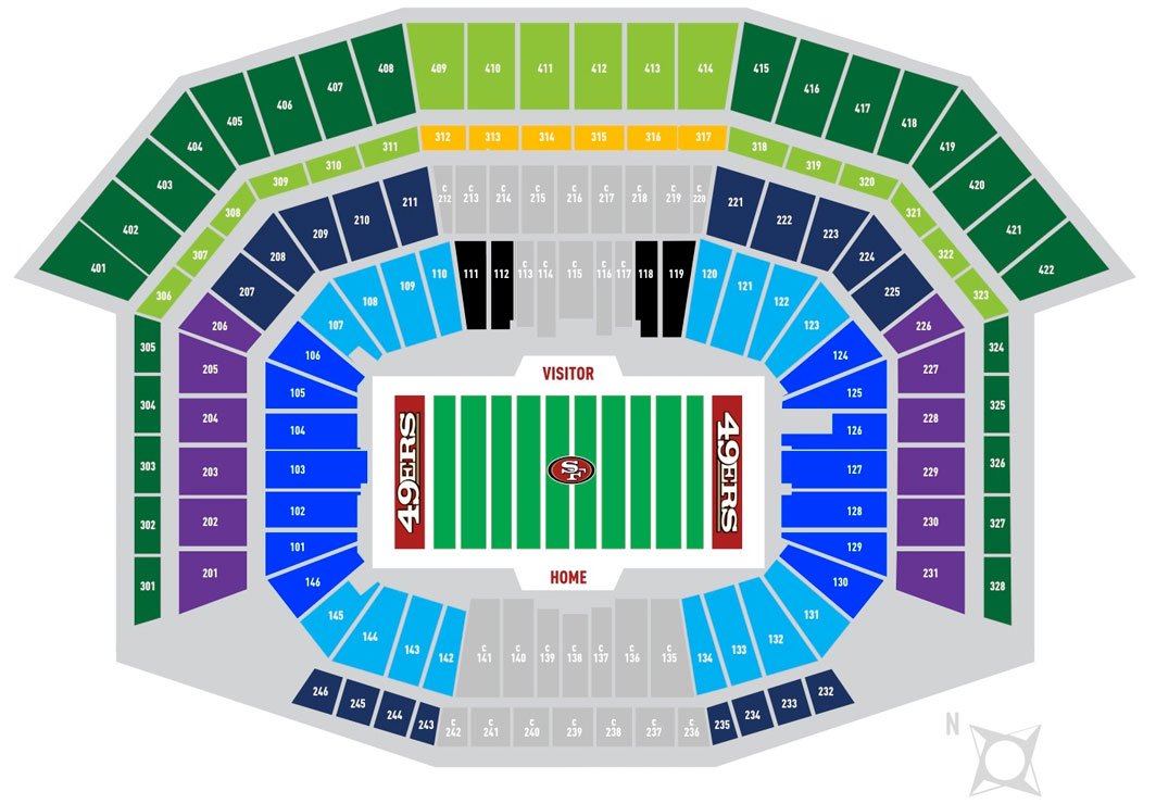 Levi's Stadium Seating Chart, Views and Reviews San Francisco 49ers