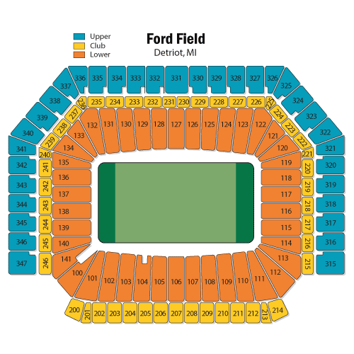 Ford Field Seating Chart, Views and Reviews Detroit Lions