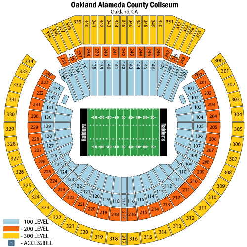 Oakland Coliseum Seating Chart, Views and Reviews Oakland Raiders