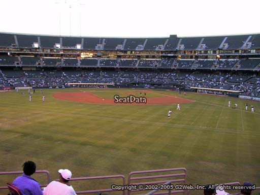 Seat view from section 138 at Oakland Coliseum, home of the Oakland Athletics