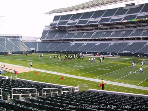 Seat view from section 134 at Paul Brown Stadium, home of the Cincinnati Bengals