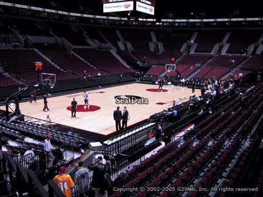 Seat view from section 104 at the Moda Center, home of the Portland Trail Blazers