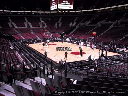 Seat view from section 109 at the Moda Center, home of the Portland Trail Blazers