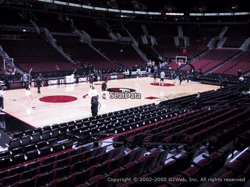 Seat view from section 114 at the Moda Center, home of the Portland Trail Blazers