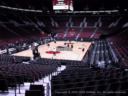 Seat view from section 116 at the Moda Center, home of the Portland Trail Blazers