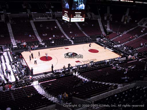 Seat view from section 203 at the Moda Center, home of the Portland Trail Blazers