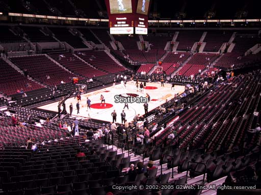 Seat view from section 206 at the Moda Center, home of the Portland Trail Blazers