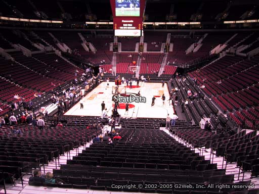 Seat view from section 223 at the Moda Center, home of the Portland Trail Blazers