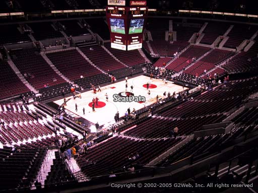 Seat view from section 305 at the Moda Center, home of the Portland Trail Blazers
