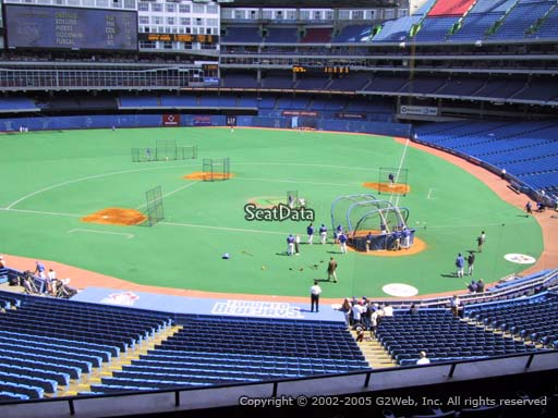 Seat view from section 227 at the Rogers Centre, home of the Toronto Blue Jays.