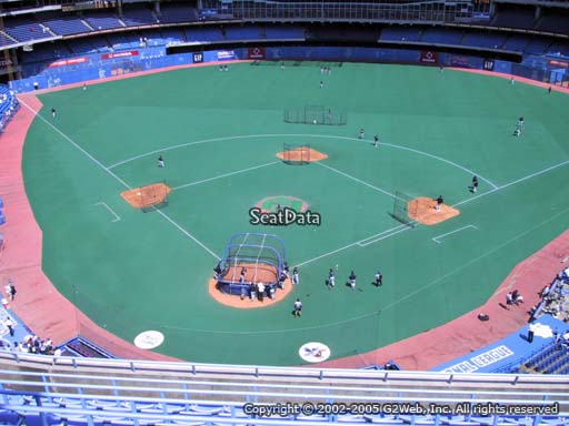 Seat view from section 523 at the Rogers Centre, home of the Toronto Blue Jays.
