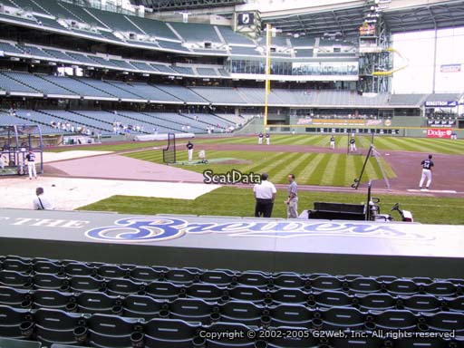 Seat view from section 113 at Miller Park, home of the Milwaukee Brewers