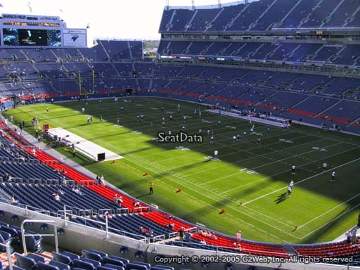 Seat view from section 329 at Sports Authority Field at Mile High Stadium, home of the Denver Broncos