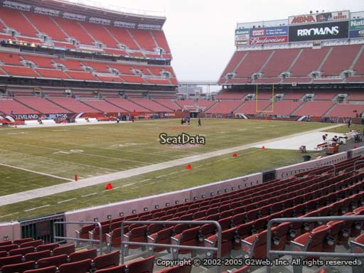Seat view from section 127 at FirstEnergy Stadium, home of the Cleveland Browns