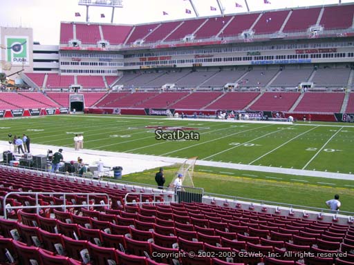 Seat view from section 113 at Raymond James Stadium, home of the Tampa Bay Buccaneers