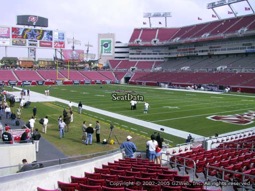 Seat view from section 119 at Raymond James Stadium, home of the Tampa Bay Buccaneers