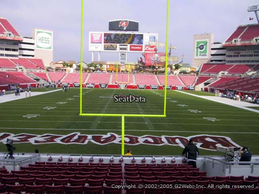 Seat view from section 123 at Raymond James Stadium, home of the Tampa Bay Buccaneers