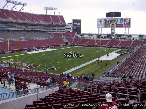 Seat view from section 201 at Raymond James Stadium, home of the Tampa Bay Buccaneers