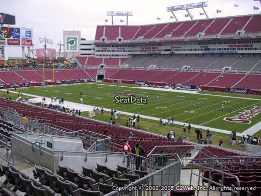 Seat view from section 217 at Raymond James Stadium, home of the Tampa Bay Buccaneers