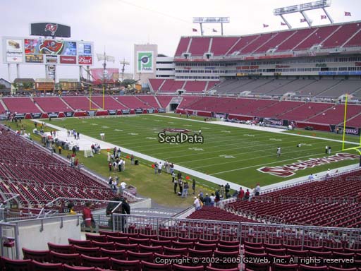 Seat view from section 219 at Raymond James Stadium, home of the Tampa Bay Buccaneers