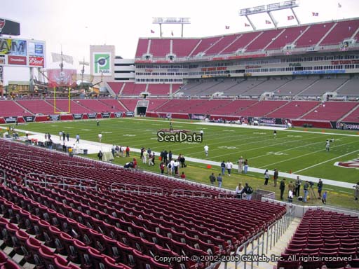 Seat view from section 241 at Raymond James Stadium, home of the Tampa Bay Buccaneers