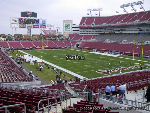 Seat view from section 245 at Raymond James Stadium, home of the Tampa Bay Buccaneers