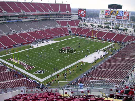 Seat view from section 302 at Raymond James Stadium, home of the Tampa Bay Buccaneers