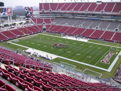 Seat view from section 341 at Raymond James Stadium, home of the Tampa Bay Buccaneers