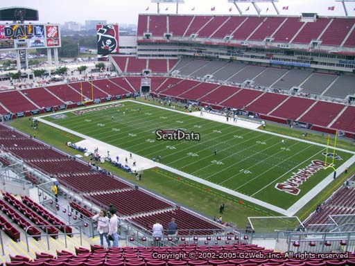 Seat view from section 342 at Raymond James Stadium, home of the Tampa Bay Buccaneers
