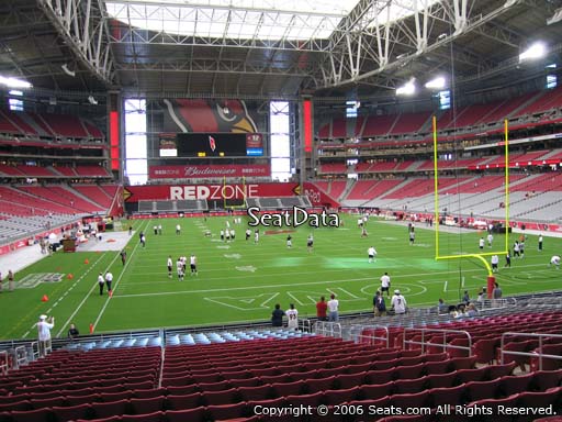 View from section 121 at State Farm Stadium, home of the Arizona Cardinals
