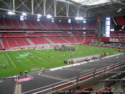 View from section 217 at State Farm Stadium, home of the Arizona Cardinals