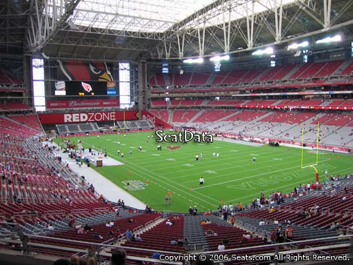 View from section 228 at State Farm Stadium, home of the Arizona Cardinals