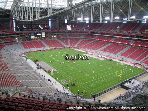 View from section 403 at State Farm Stadium, home of the Arizona Cardinals