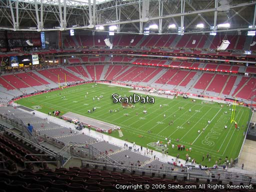 View from section 406 at State Farm Stadium, home of the Arizona Cardinals