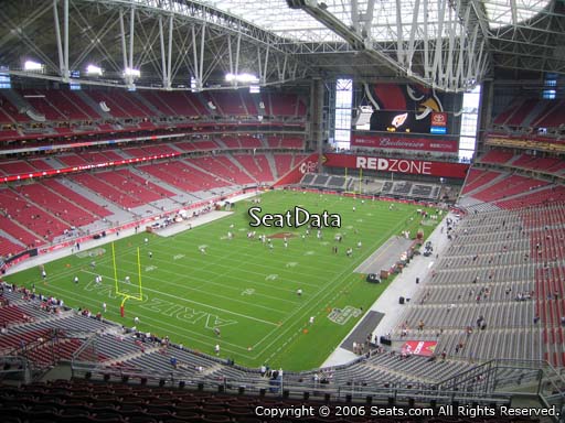 View from section 423 at State Farm Stadium, home of the Arizona Cardinals