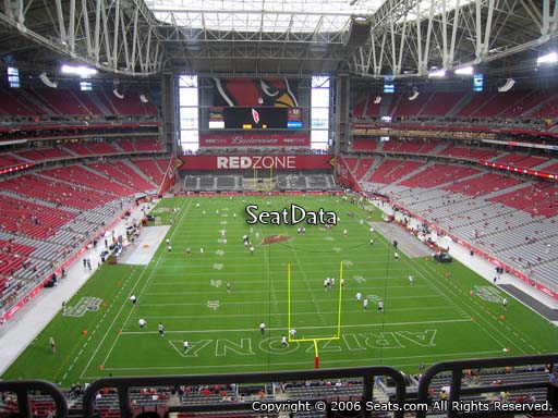 View from section 429 at State Farm Stadium, home of the Arizona Cardinals