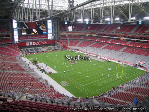 View from section 434 at State Farm Stadium, home of the Arizona Cardinals