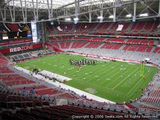View from section 436 at State Farm Stadium, home of the Arizona Cardinals