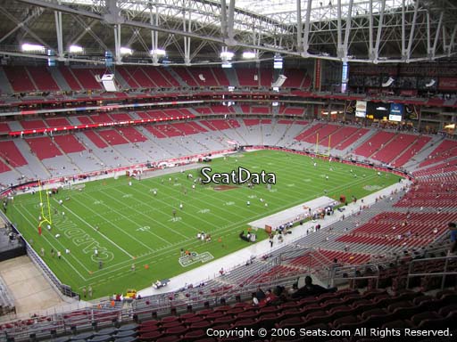 View from section 451 at State Farm Stadium, home of the Arizona Cardinals