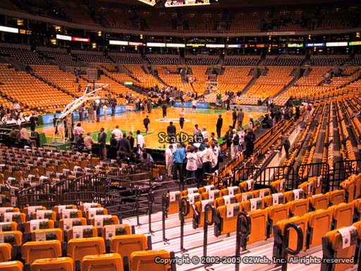 Seat view from section 16 at the TD Garden, home of the Boston Celtics.