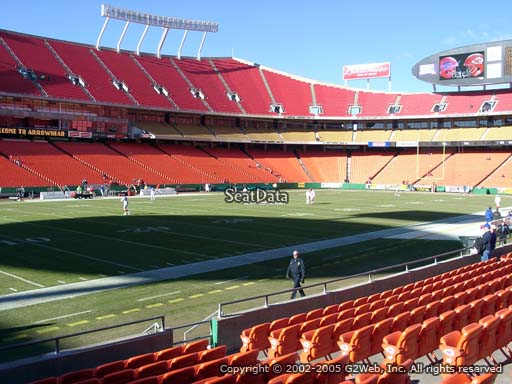 Seat view from section 104 at Arrowhead Stadium, home of the Kansas City Chiefs